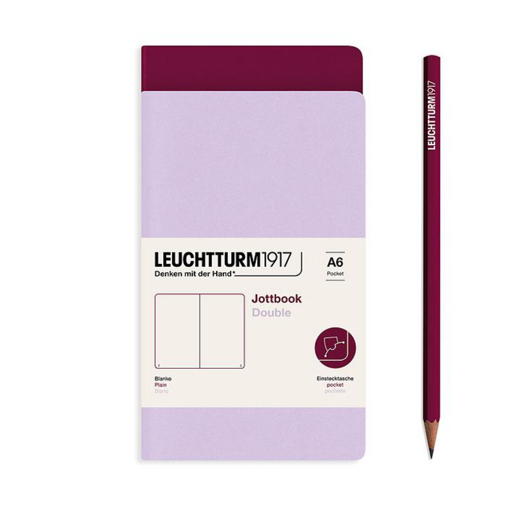 Leuchtturm, Purple, Journal, Art & School, A6, Plain, Jottbook Double, Lilac & Port, 724301